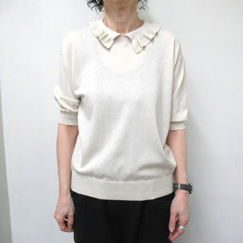 NOUVELLES DU PARADIS  フリルポロ衿プルオーバー /MBE14